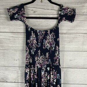 Hot Kiss Multicolor Floral Polyester Blend off shoulder Maxi Dress.